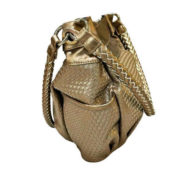 Miche Rebekah Purse Handbag Gold Woven Magnetic Closure Side Pockets NWOT - Picture 8 of 13